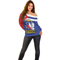Personalized Cuba Venezuela Off Shoulder Sweater Fuerza Y Esperanza - Wonder Print Shop