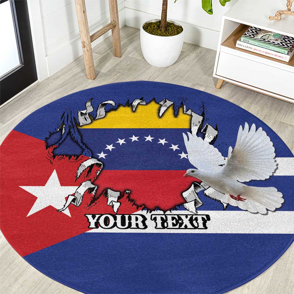 Personalized Cuba Venezuela Round Carpet Fuerza Y Esperanza - Wonder Print Shop