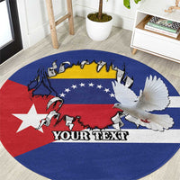 Personalized Cuba Venezuela Round Carpet Fuerza Y Esperanza - Wonder Print Shop