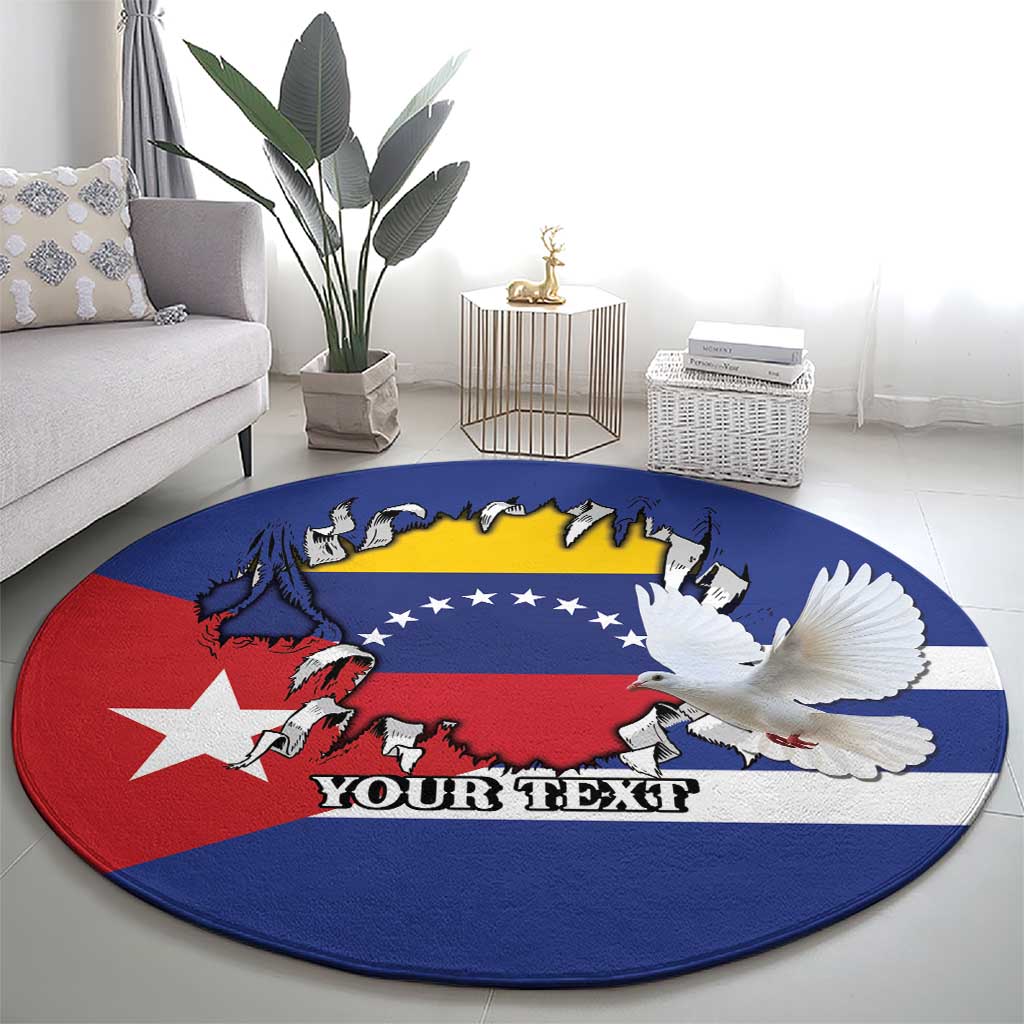 Personalized Cuba Venezuela Round Carpet Fuerza Y Esperanza - Wonder Print Shop