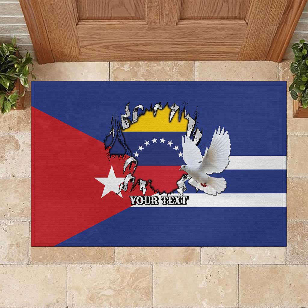Personalized Cuba Venezuela Rubber Doormat Fuerza Y Esperanza - Wonder Print Shop
