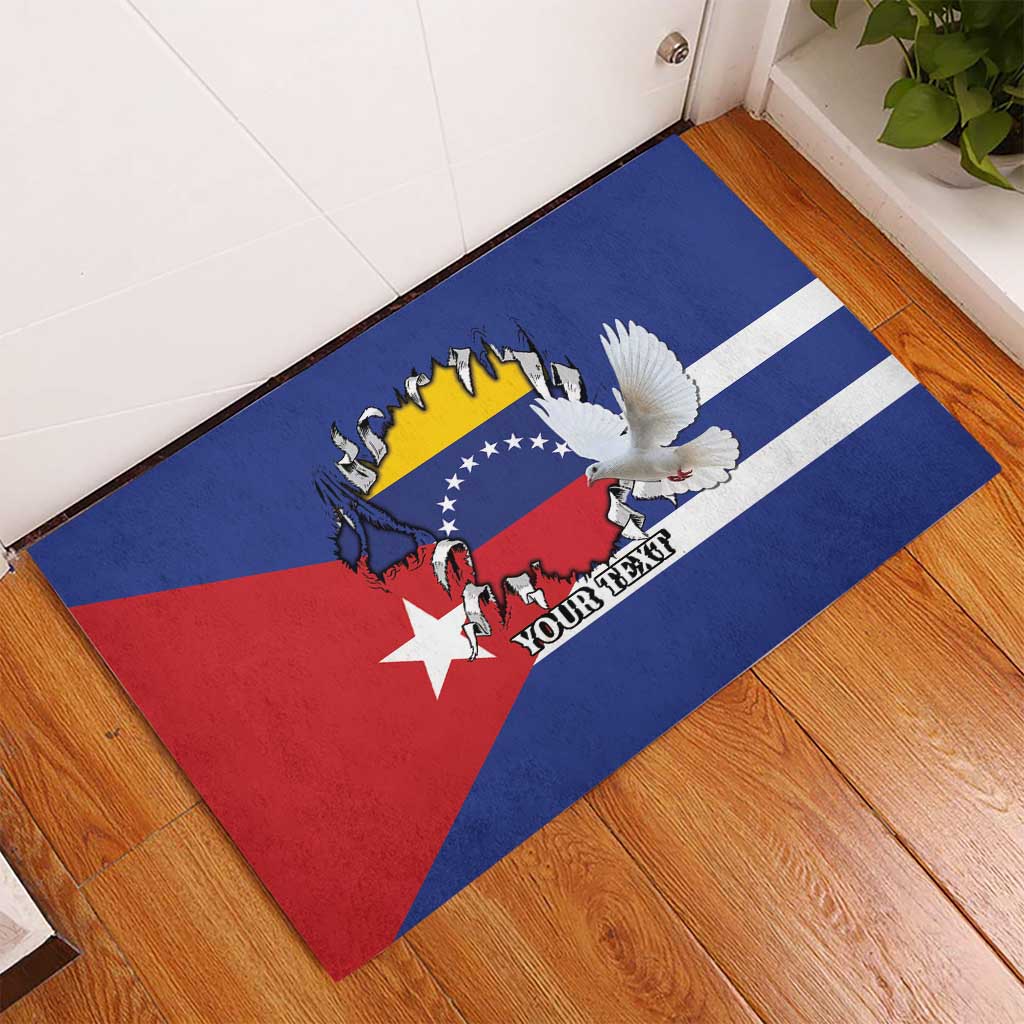 Personalized Cuba Venezuela Rubber Doormat Fuerza Y Esperanza - Wonder Print Shop