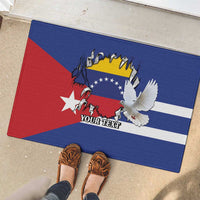 Personalized Cuba Venezuela Rubber Doormat Fuerza Y Esperanza - Wonder Print Shop