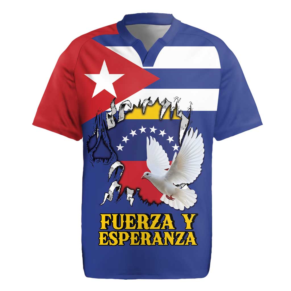 Personalized Cuba Venezuela Rugby Jersey Fuerza Y Esperanza - Wonder Print Shop