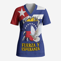 Personalized Cuba Venezuela Scrub Top Fuerza Y Esperanza - Wonder Print Shop