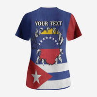 Personalized Cuba Venezuela Scrub Top Fuerza Y Esperanza - Wonder Print Shop