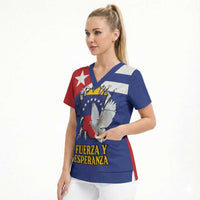 Personalized Cuba Venezuela Scrub Top Fuerza Y Esperanza - Wonder Print Shop