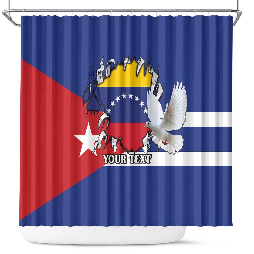 Personalized Cuba Venezuela Shower Curtain Fuerza Y Esperanza - Wonder Print Shop