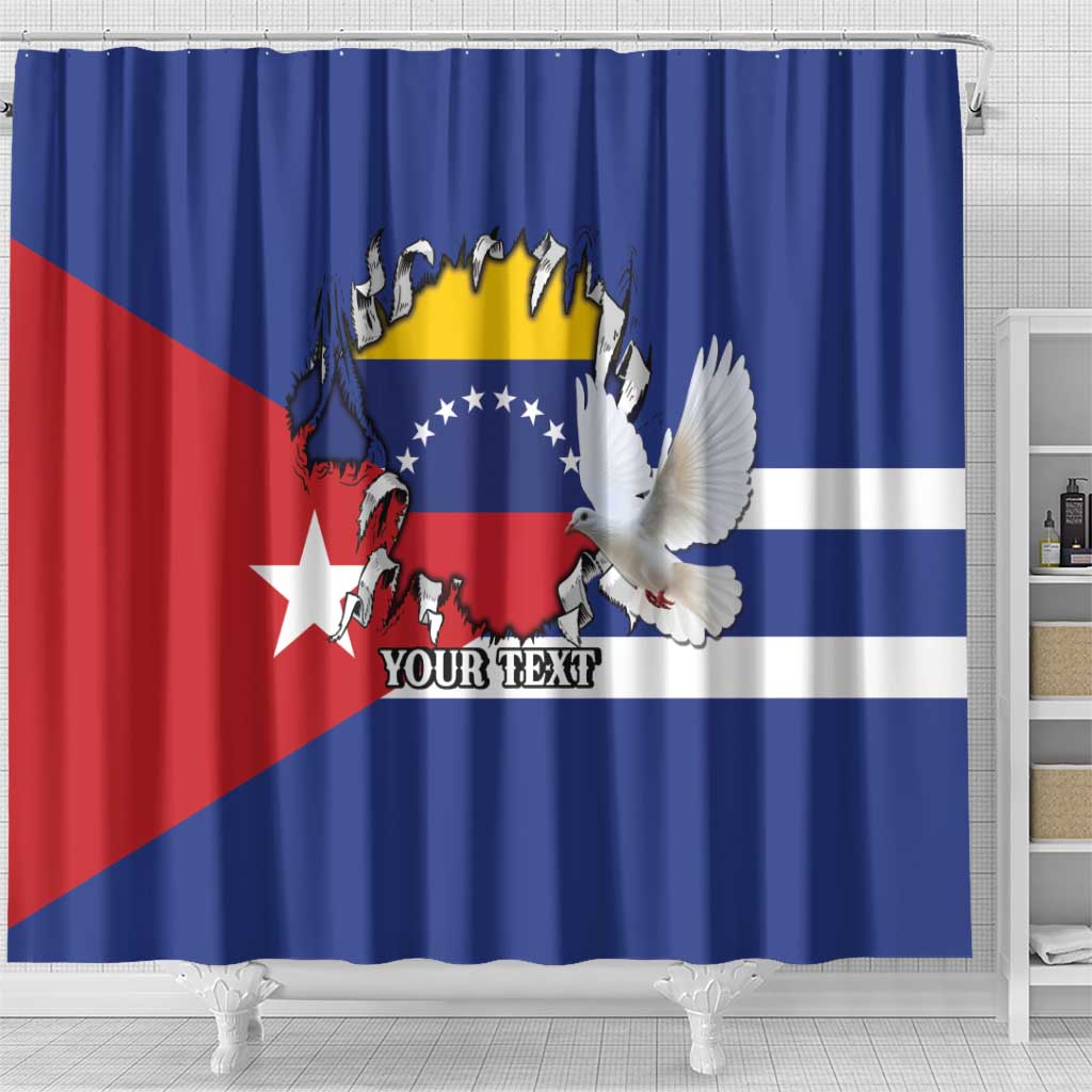 Personalized Cuba Venezuela Shower Curtain Fuerza Y Esperanza - Wonder Print Shop