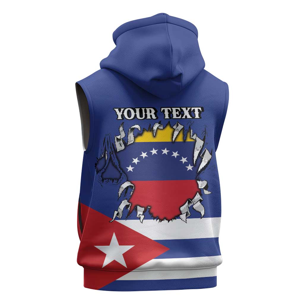 Personalized Cuba Venezuela Sleeveless Hoodie Fuerza Y Esperanza - Wonder Print Shop