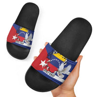 Personalized Cuba Venezuela Slide Sandals Fuerza Y Esperanza - Wonder Print Shop