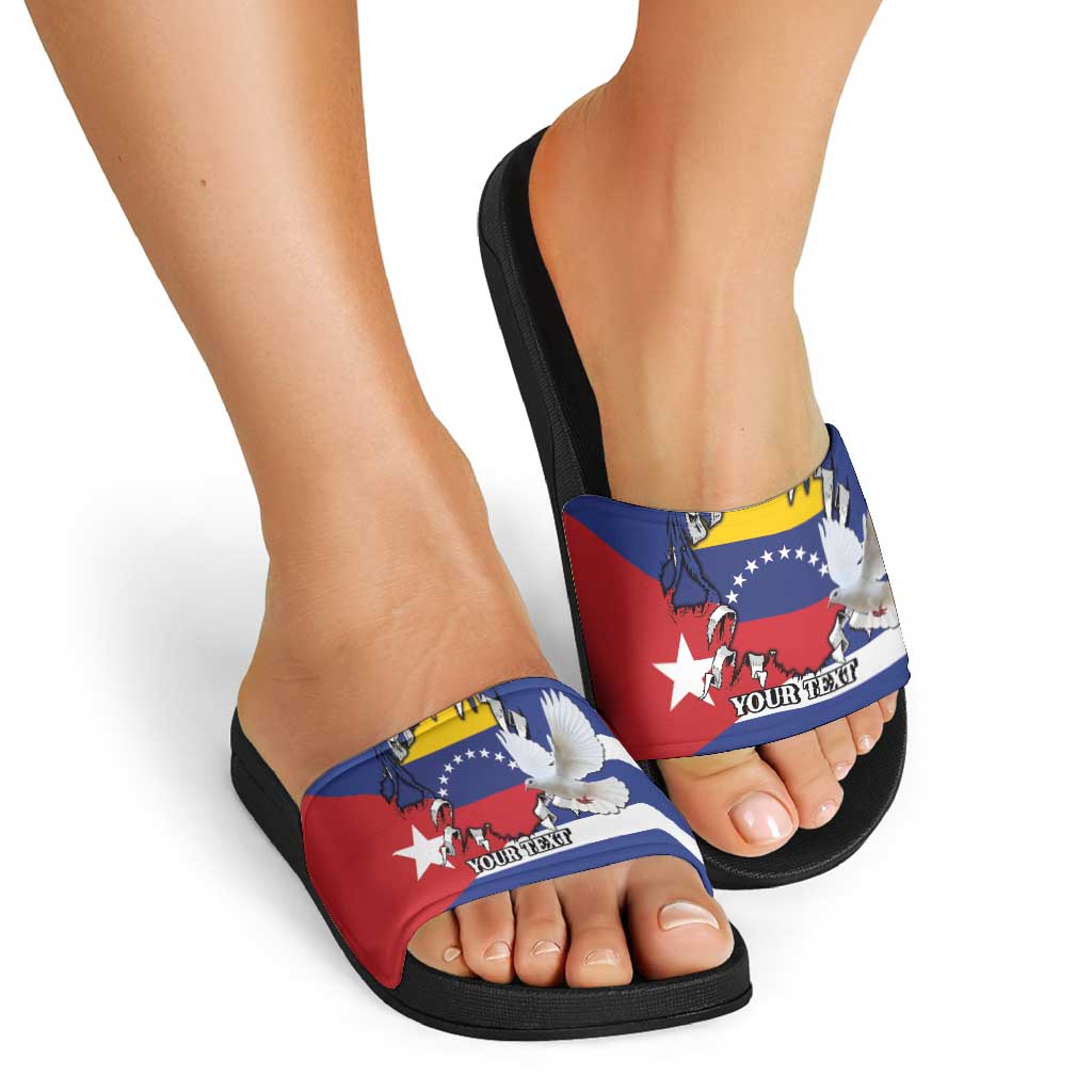 Personalized Cuba Venezuela Slide Sandals Fuerza Y Esperanza - Wonder Print Shop