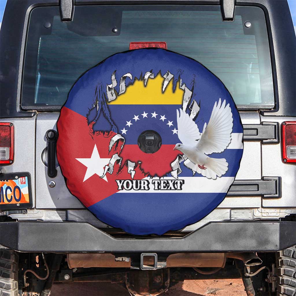 Personalized Cuba Venezuela Spare Tire Cover Fuerza Y Esperanza - Wonder Print Shop