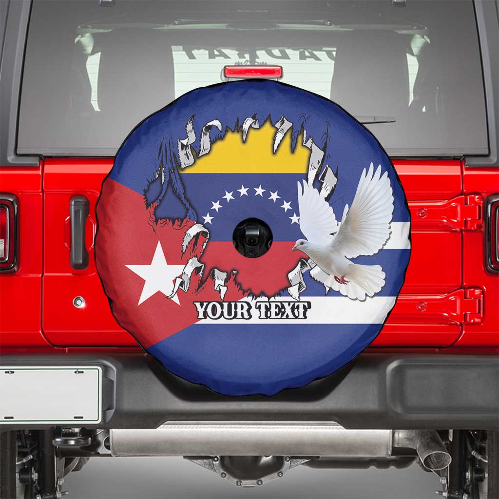 Personalized Cuba Venezuela Spare Tire Cover Fuerza Y Esperanza - Wonder Print Shop