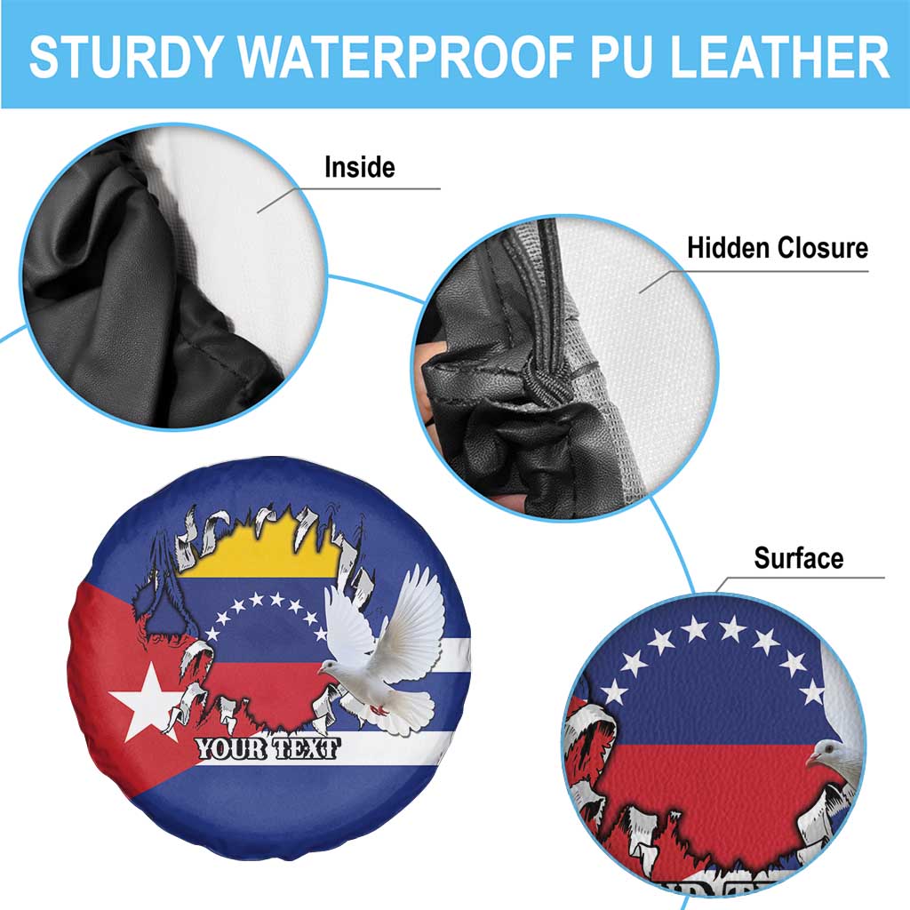 Personalized Cuba Venezuela Spare Tire Cover Fuerza Y Esperanza - Wonder Print Shop