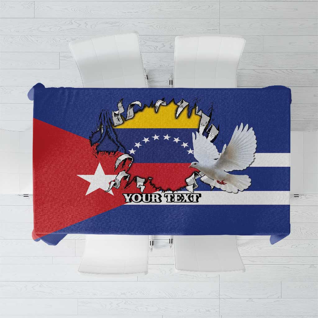 Personalized Cuba Venezuela Tablecloth Fuerza Y Esperanza - Wonder Print Shop