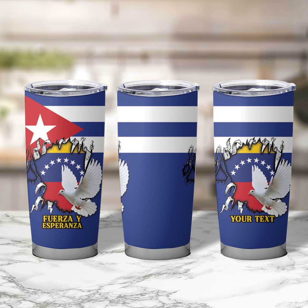 Personalized Cuba Venezuela Tumbler Cup Fuerza Y Esperanza - Wonder Print Shop