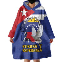 Personalized Cuba Venezuela Wearable Blanket Hoodie Fuerza Y Esperanza - Wonder Print Shop