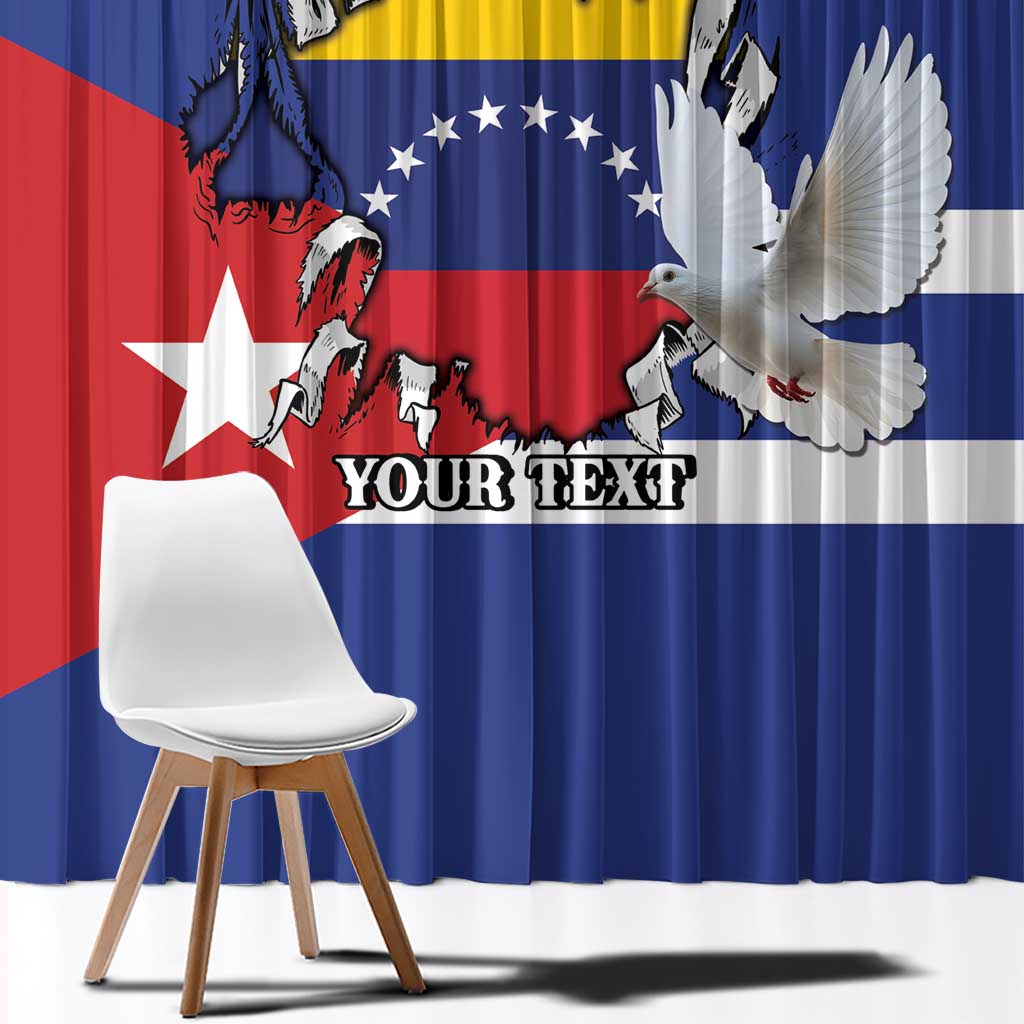 Personalized Cuba Venezuela Window Curtain Fuerza Y Esperanza - Wonder Print Shop