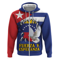 Personalized Cuba Venezuela Zip Hoodie Fuerza Y Esperanza - Wonder Print Shop