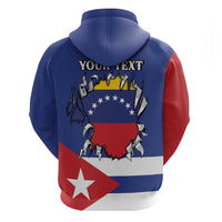 Personalized Cuba Venezuela Zip Hoodie Fuerza Y Esperanza - Wonder Print Shop