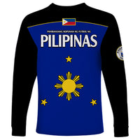 Philippines Concept Home Football Long Sleeve Shirt Pilipinas Flag Black Style 2023 - Wonder Print Shop
