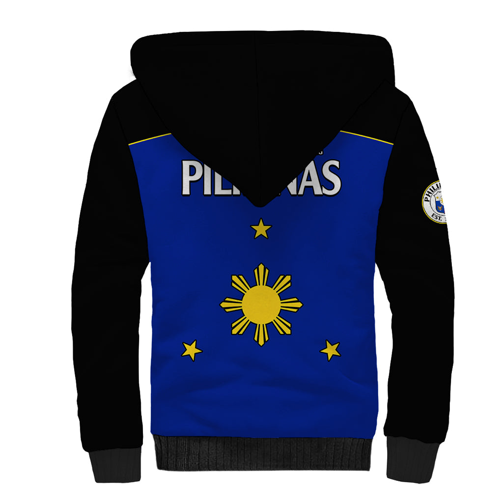 Philippines Concept Home Football Sherpa Hoodie Pilipinas Flag Black Style 2023 - Wonder Print Shop