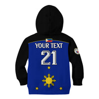 (Custom Text And Number) Philippines Concept Home Football Kid Hoodie Pilipinas Flag Black Style 2023 - Wonder Print Shop