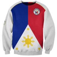 Philippines Concept Home Football Sweatshirt Pilipinas Flag White Style 2023 - Wonder Print Shop