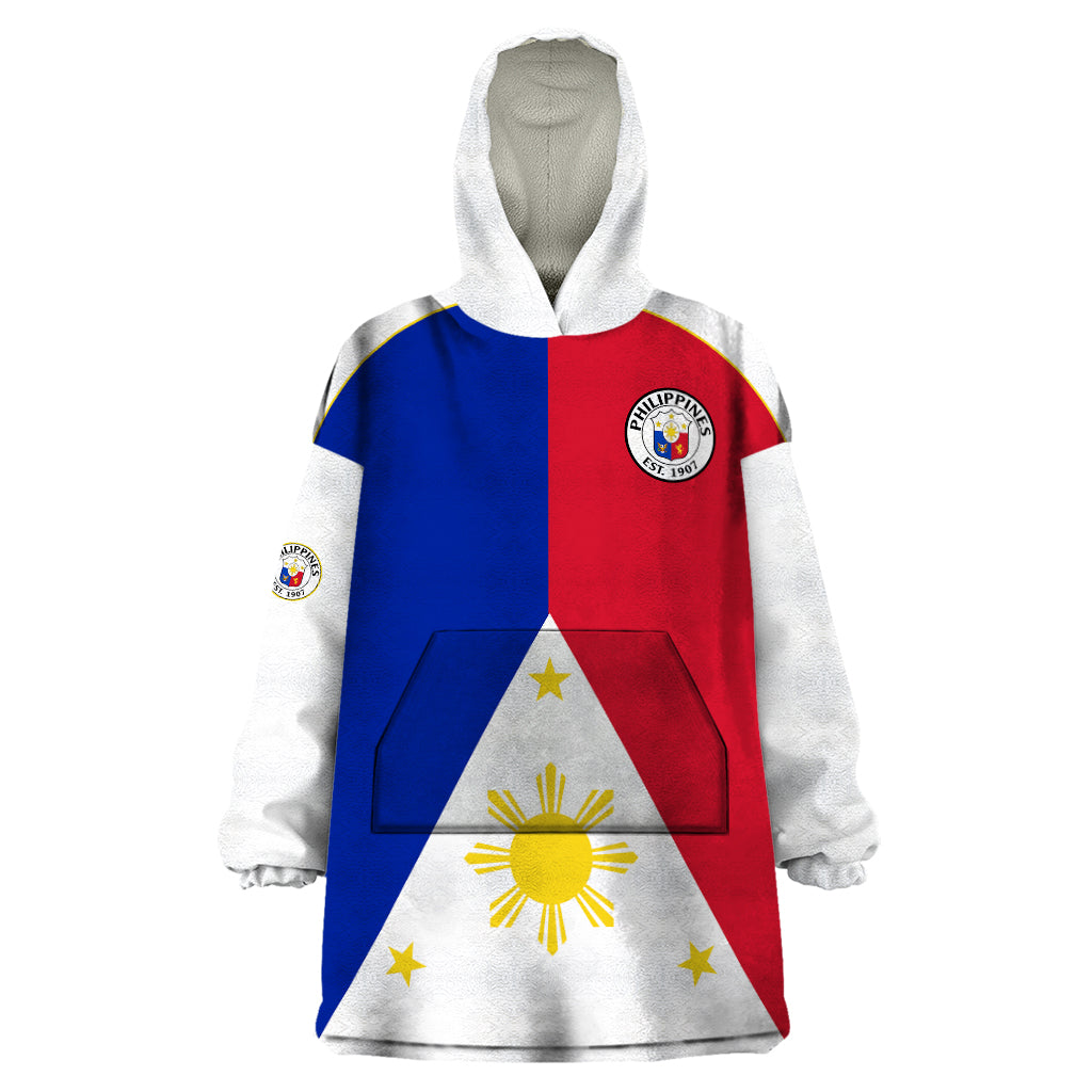 Philippines Concept Home Football Wearable Blanket Hoodie Pilipinas Flag White Style 2023 - Wonder Print Shop