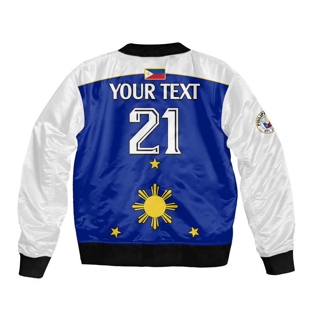 (Custom Text And Number) Philippines Concept Home Football Bomber Jacket Pilipinas Flag White Style 2023 LT9 - Wonder Print Shop
