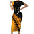 Australia Wallabies and Aotearoa Rugby Short Sleeve Bodycon Dress Kangaroo Black Fern Maori Gold Vibe - Wonder Print Shop