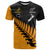 Australia Wallabies and Aotearoa Rugby T Shirt Kangaroo Black Fern Maori Gold Vibe - Wonder Print Shop