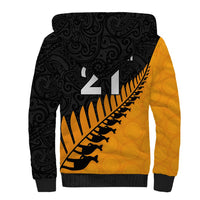 Custom Australia Wallabies and Aotearoa Rugby Sherpa Hoodie Kangaroo Black Fern Maori Gold Vibe - Wonder Print Shop