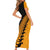 Custom Australia Wallabies and Aotearoa Rugby Short Sleeve Bodycon Dress Kangaroo Black Fern Maori Gold Vibe - Wonder Print Shop