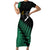 Australia Wallabies and Aotearoa Rugby Short Sleeve Bodycon Dress Kangaroo Black Fern Maori Green Vibe - Wonder Print Shop