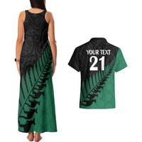 Custom Australia Wallabies and Aotearoa Rugby Couples Matching Tank Maxi Dress And Hawaiian Shirt Kangaroo Black Fern Maori Green Vibe LT9 - Wonder Print Shop