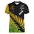 Custom Australia Wallabies and Aotearoa Rugby Women V Neck T Shirt Kangaroo Black Fern Maori Gradient Vibe - Wonder Print Shop