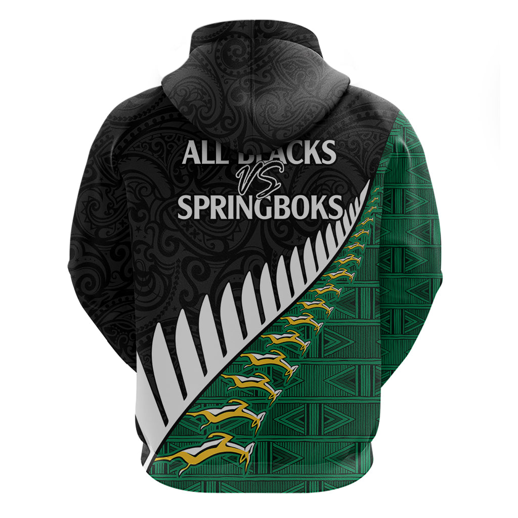 South Africa and Aotearoa Rugby Hoodie Springboks Black Fern Maori Vibe - Wonder Print Shop