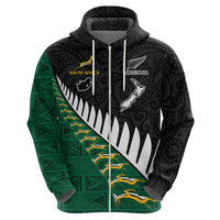 South Africa and Aotearoa Rugby Hoodie Springboks Black Fern Maori Vibe - Wonder Print Shop