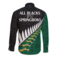South Africa and Aotearoa Rugby Long Sleeve Button Shirt Springboks Black Fern Maori Vibe - Wonder Print Shop