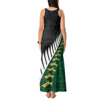 South Africa and Aotearoa Rugby Tank Maxi Dress Springboks Black Fern Maori Vibe - Wonder Print Shop