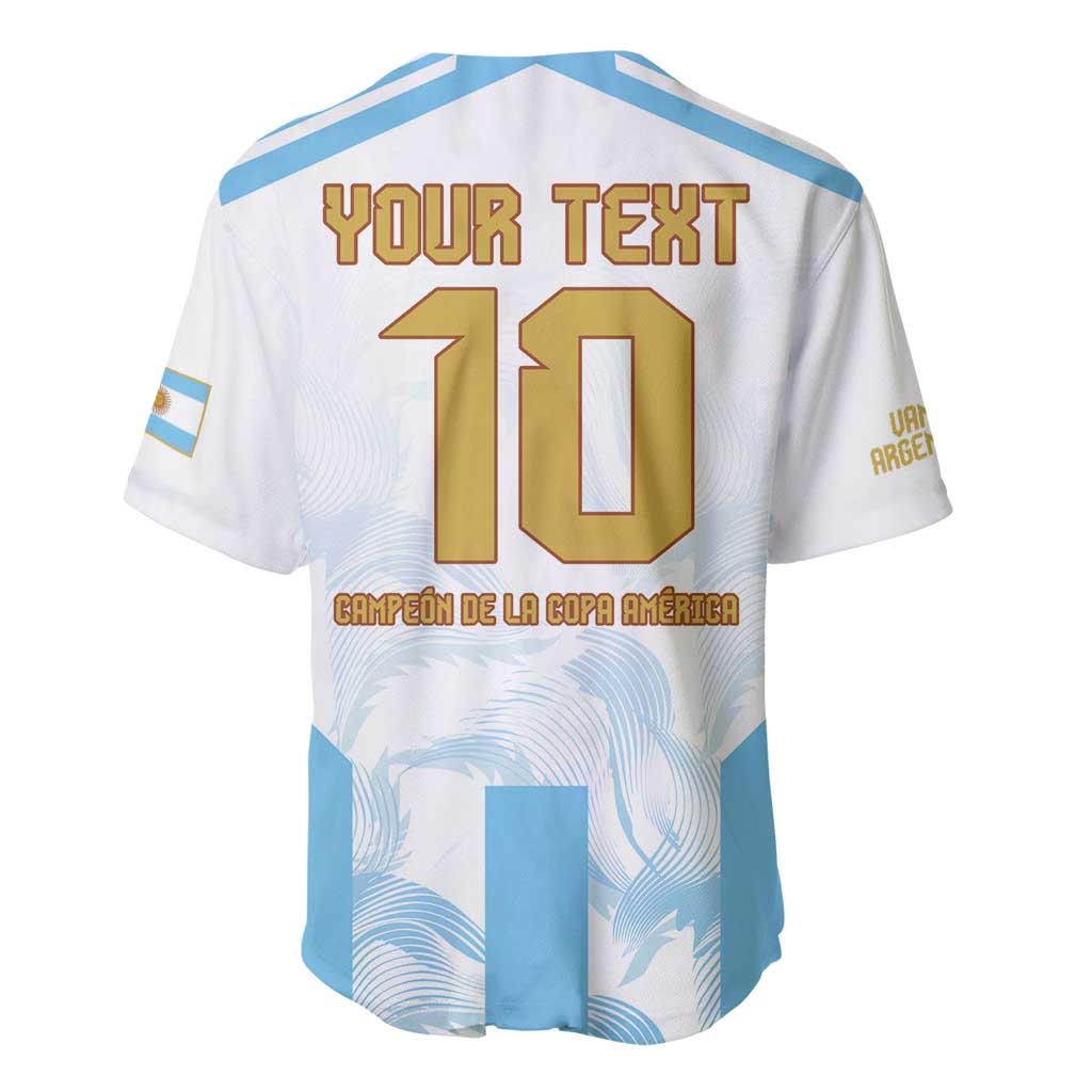 Argentina Champions Football Custom Baseball Jersey Campeon de America LT9 - Wonder Print Shop