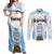Argentina Champions Football Custom Couples Matching Off Shoulder Maxi Dress and Long Sleeve Button Shirt Campeon de America LT9 - Wonder Print Shop