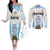Argentina Champions Football Custom Couples Matching Off The Shoulder Long Sleeve Dress and Long Sleeve Button Shirt Campeon de America