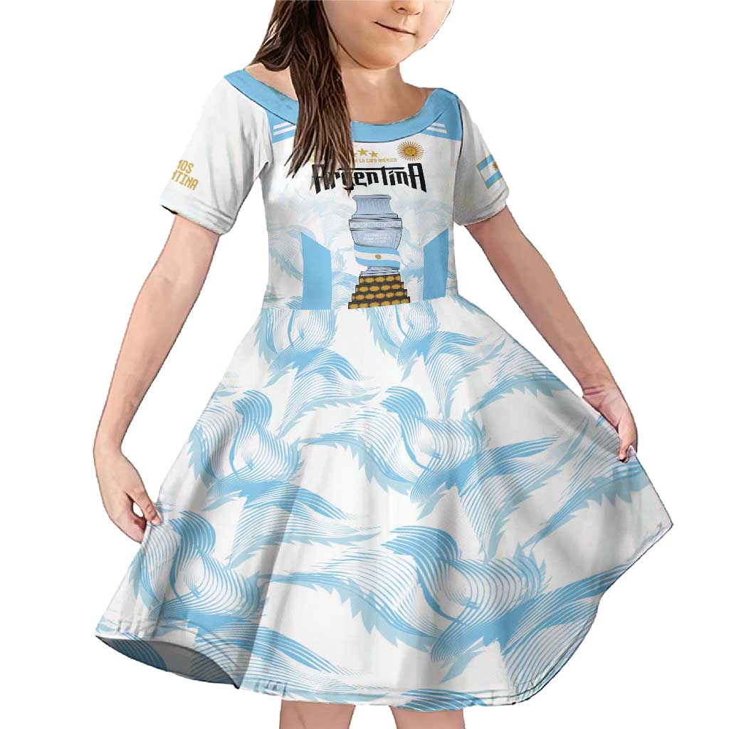 Argentina Champions Football Custom Family Matching Mermaid Dress and Hawaiian Shirt Campeon de America LT9 - Wonder Print Shop