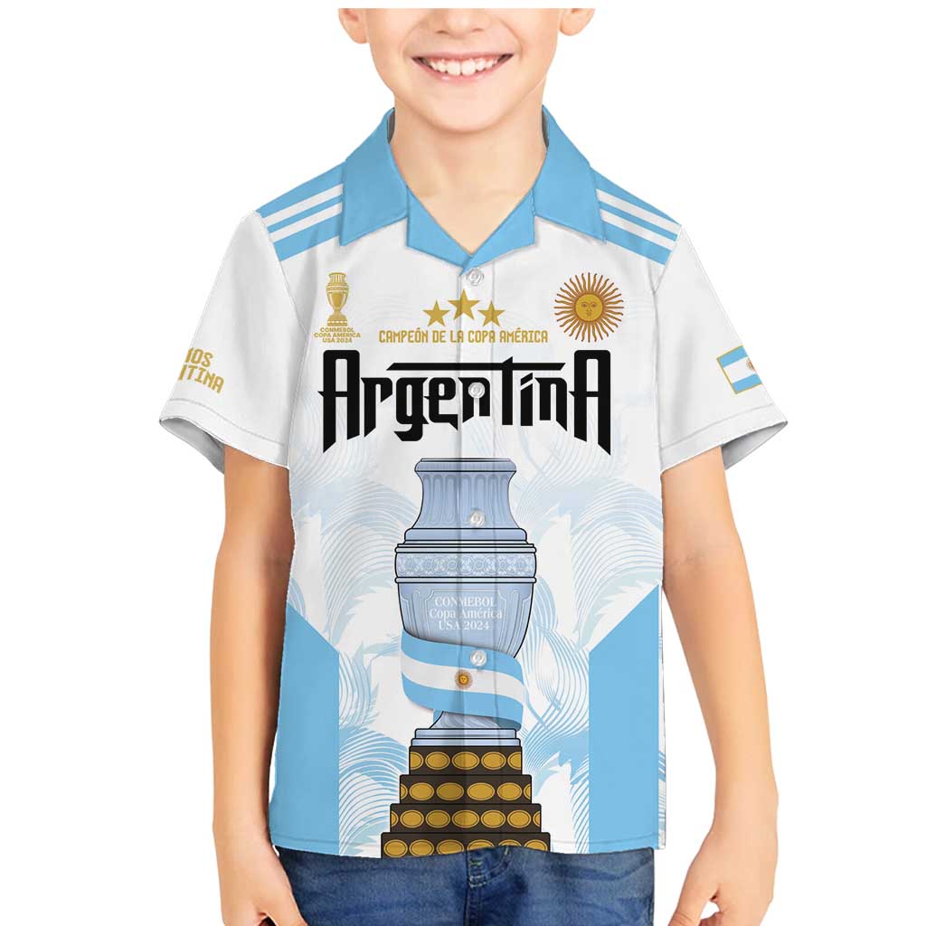 Argentina Champions Football Custom Family Matching Mermaid Dress and Hawaiian Shirt Campeon de America LT9 - Wonder Print Shop