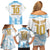Argentina Champions Football Custom Family Matching Off Shoulder Short Dress and Hawaiian Shirt Campeon de America LT9 - Wonder Print Shop