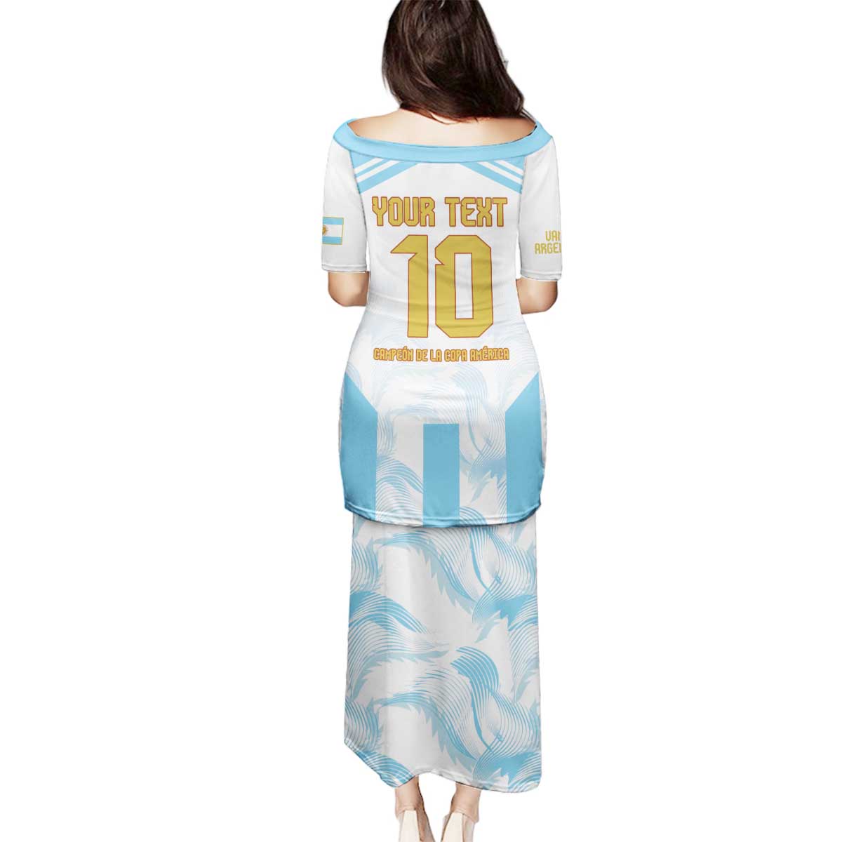 Argentina Champions Football Custom Family Matching Puletasi and Hawaiian Shirt Campeon de America - Wonder Print Shop