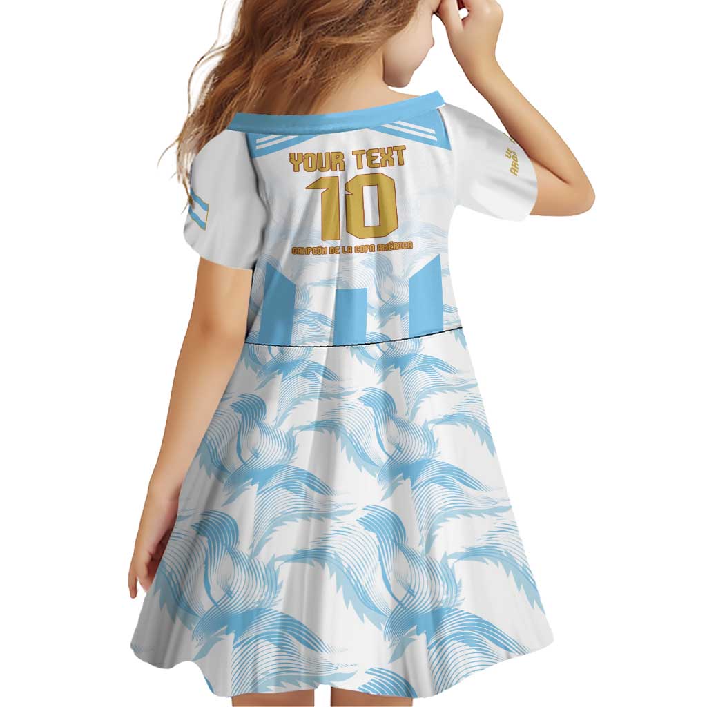 Argentina Champions Football Custom Family Matching Short Sleeve Bodycon Dress and Hawaiian Shirt Campeon de America - Wonder Print Shop